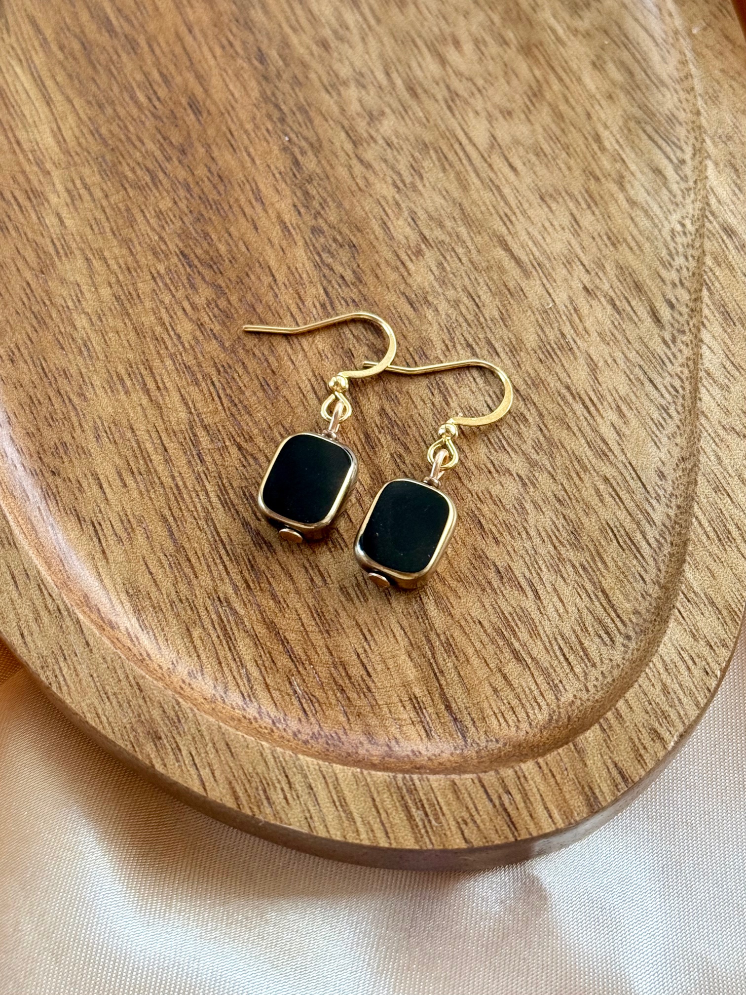 Kolczyki Czerń Retro Glass