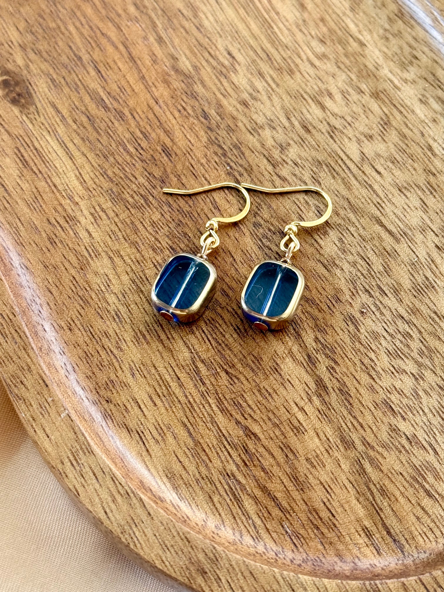 Kolczyki Niebieski Retro Glass