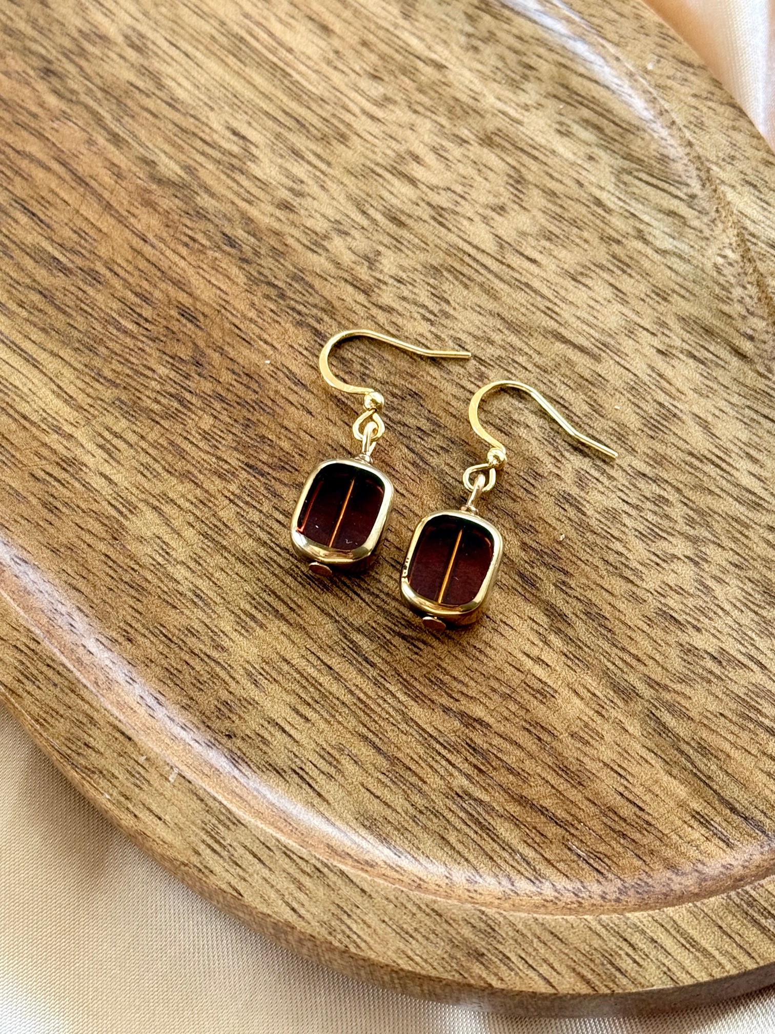 Kolczyki Burgund Retro Glass