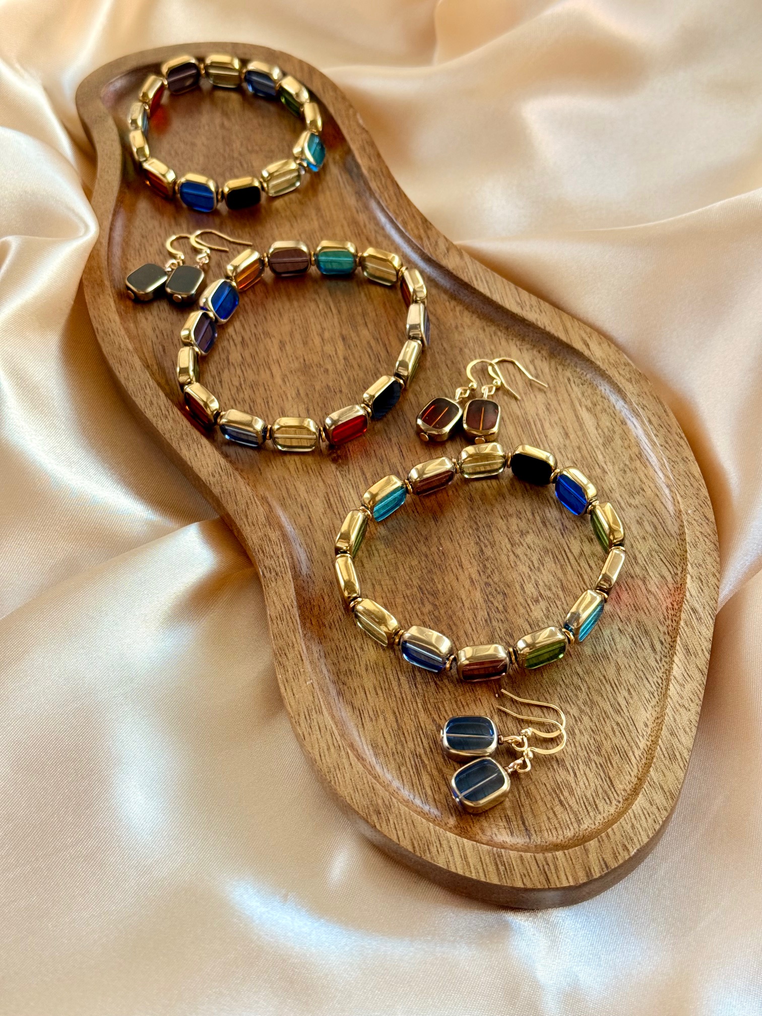 Kolczyki Burgund Retro Glass