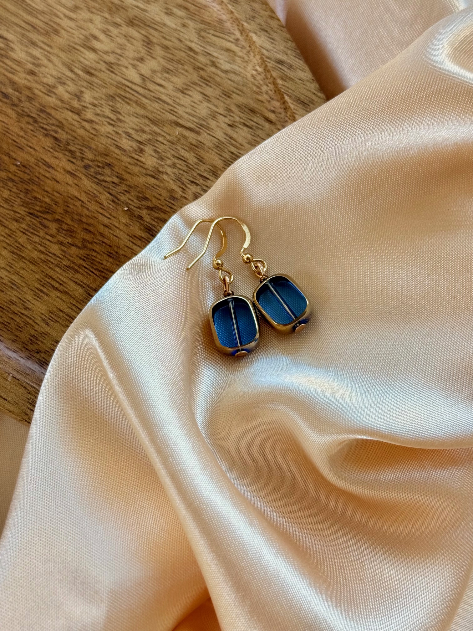 Kolczyki Niebieski Retro Glass