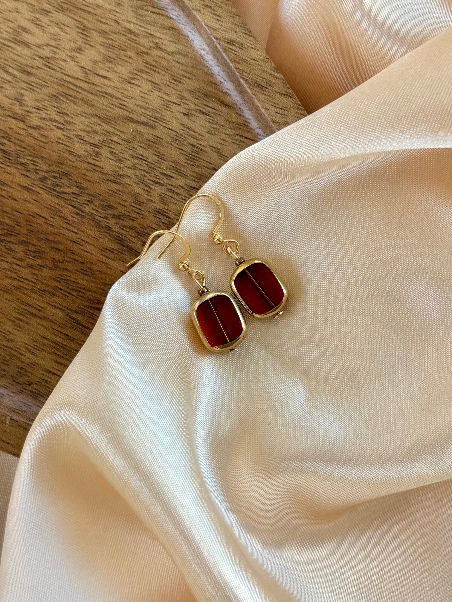 Kolczyki Burgund Retro Glass