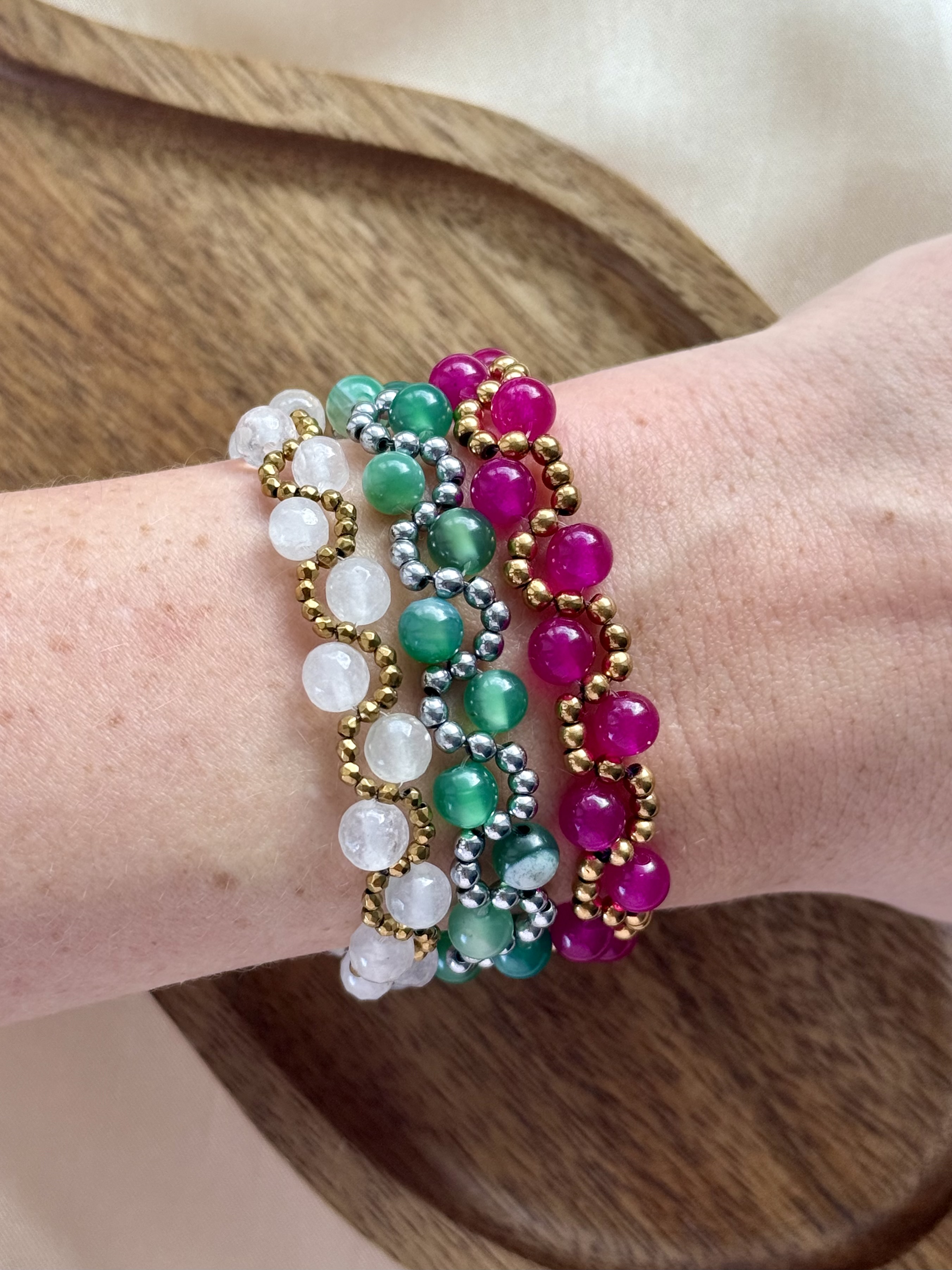 Bransoletka sploty Agat pasiasty