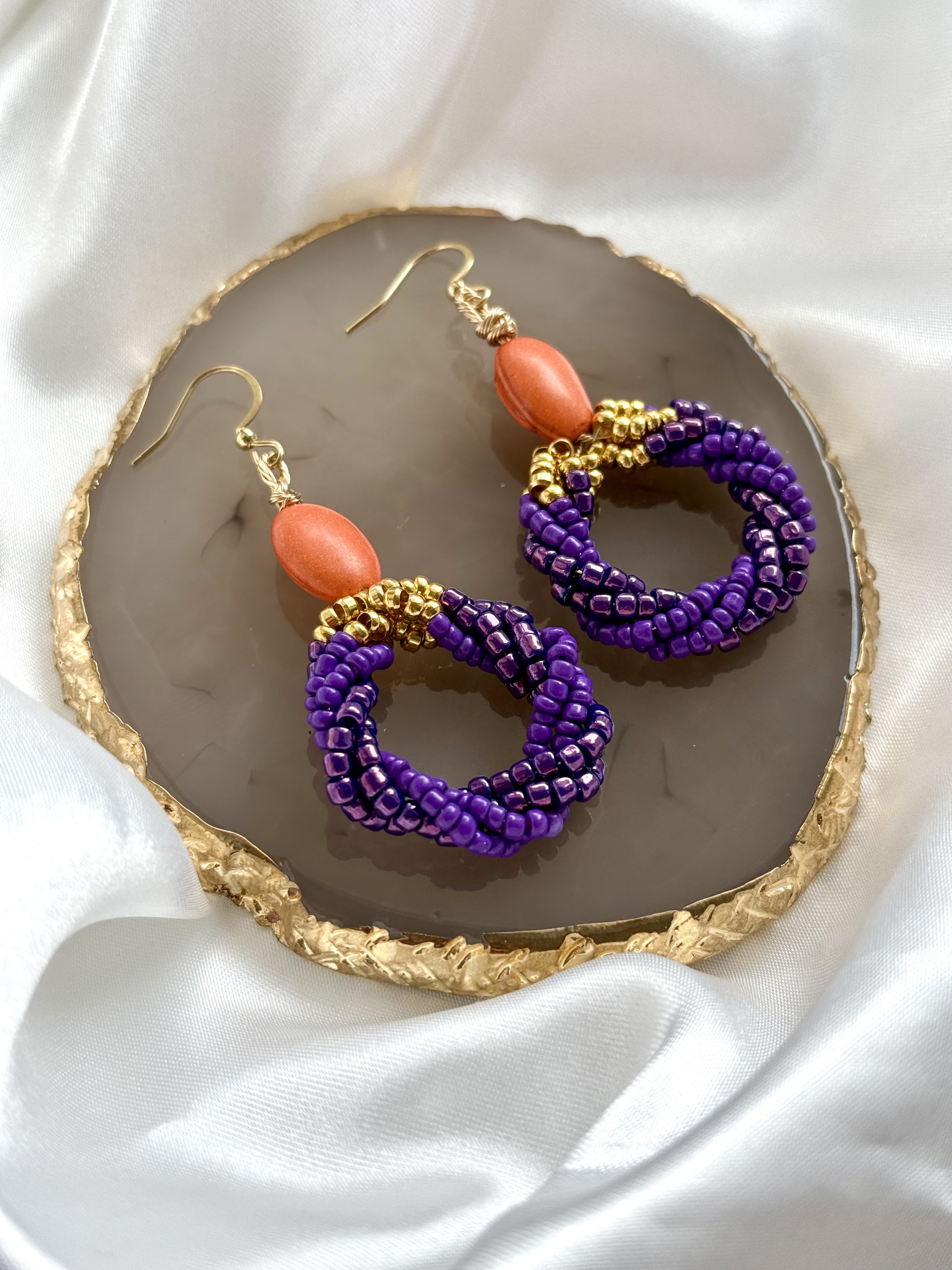 Kolczyki wianki fioletu