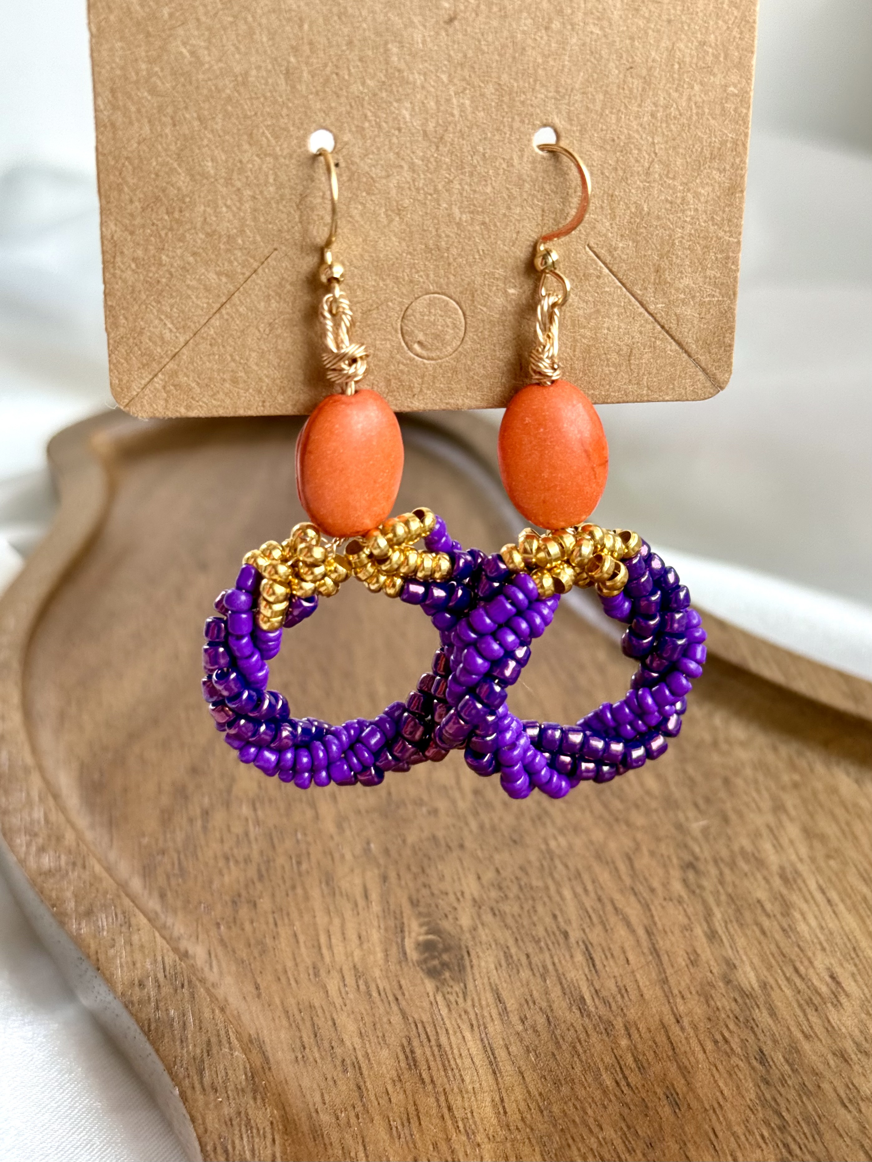 Kolczyki wianki fioletu