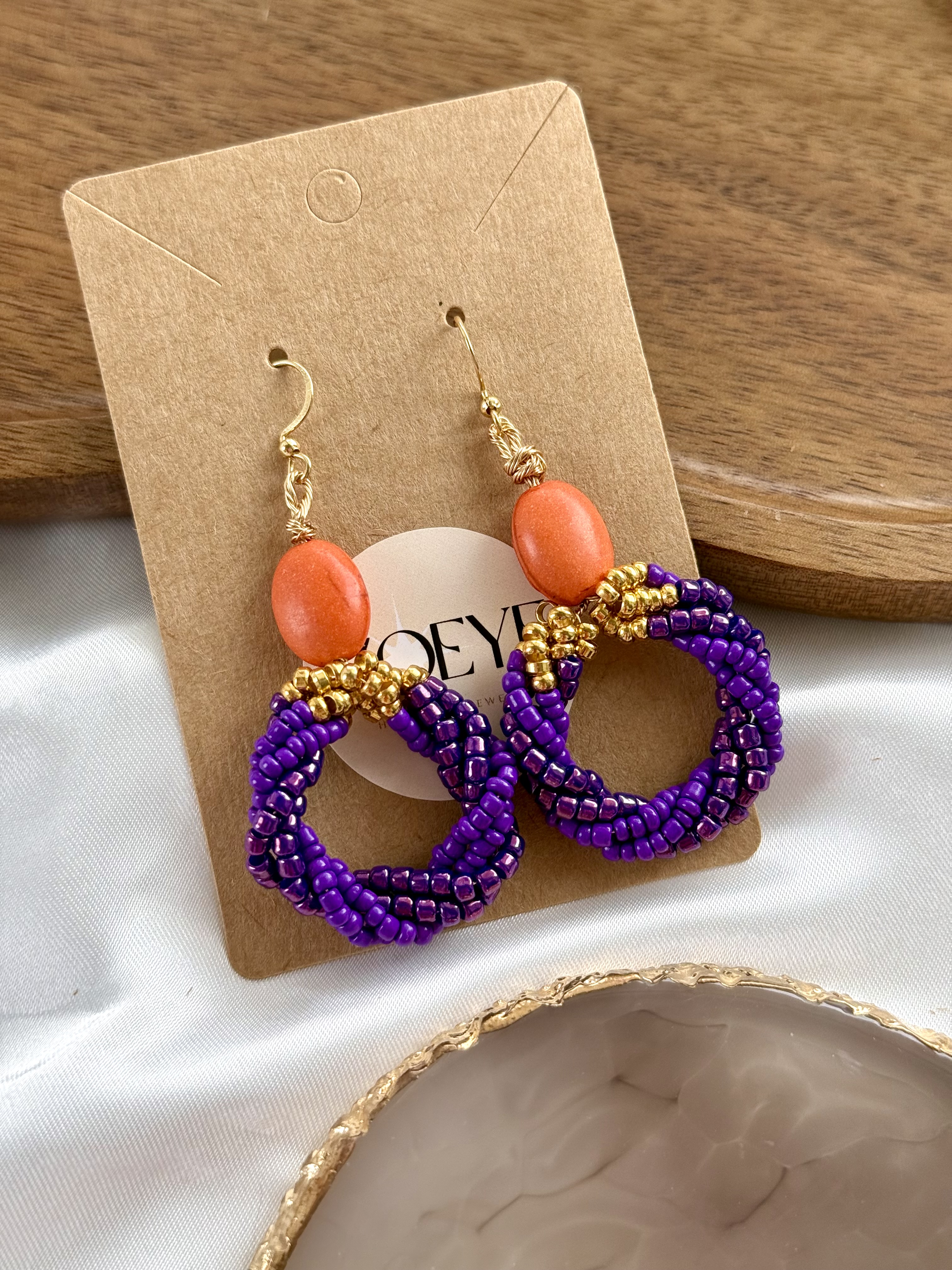 Kolczyki wianki fioletu