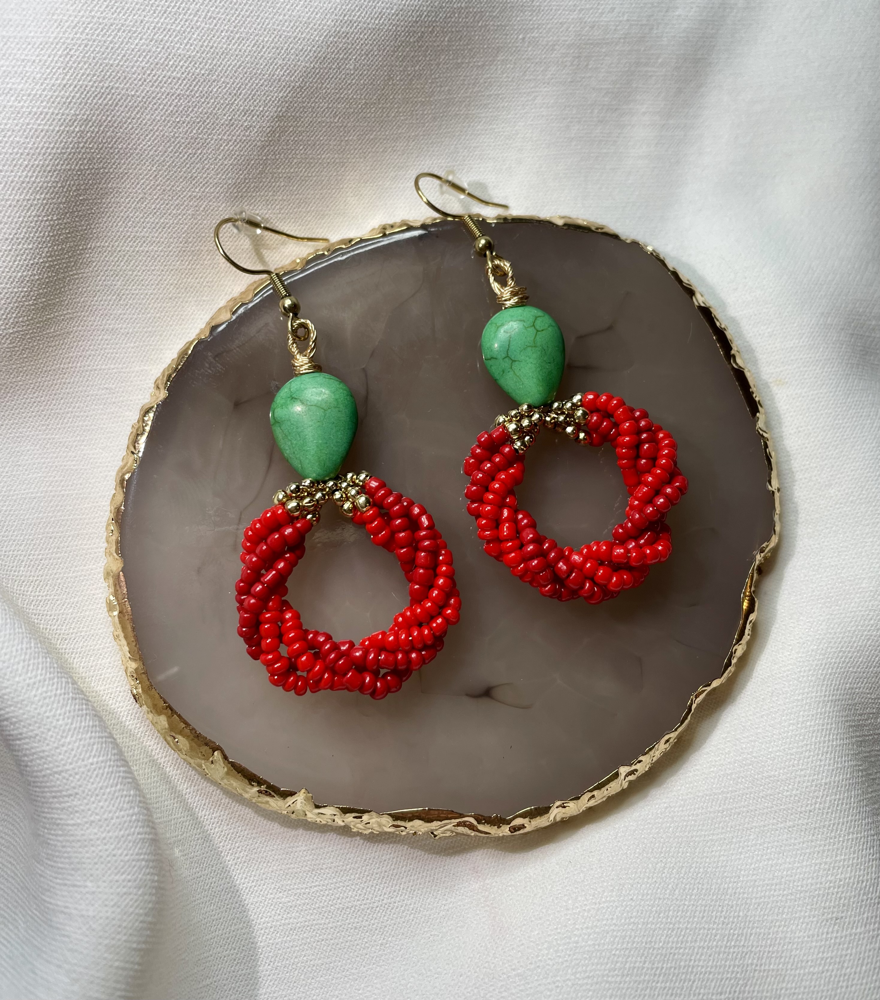 Kolczyki Wianki Czerwieni